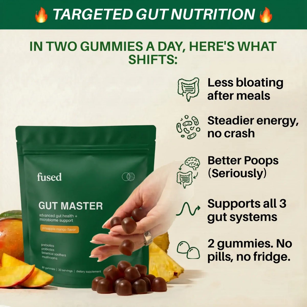 Targeted gut nutrition — what shifts in two gummies a day